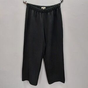 Madewell Waffle Knit Pants Women XS Black Loungewear Pull On Wide Leg Trousers